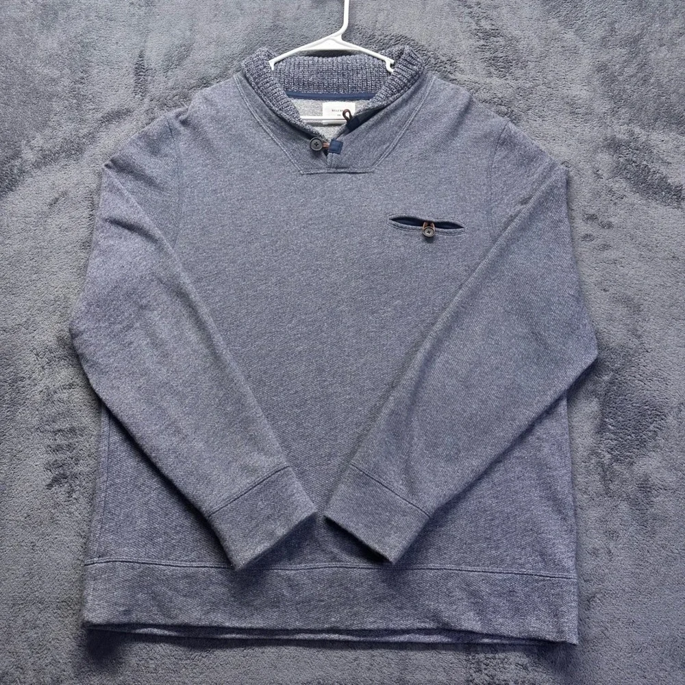 Billy Reid Shawl Collar Sweater Men's 2XL Loop Button Sweatshirt Heathered Knit